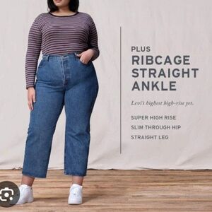 Levi's Women's Ribcage straight ankle jeans size 20W high rise NWT
